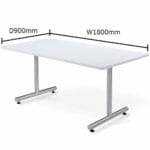 【廃番】会議用テーブル 2本固定脚 MTS-1890K W1800×D900×H700(mm) 角形天板 粉体塗装