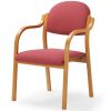 【廃番】介護椅子 丸背 木製チェア MW-320 肘あり