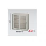 【取扱終了】ガラス引き違い書庫 ナイキ H900mm NW型 NW-0909HG-AW W899×D450×H900(mm)
