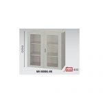 【取扱終了】ガラス両開き書庫 ナイキ H900mm NW型 NW-0909KG-AW W899×D450×H900(mm)