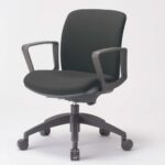 チェア アイコ OA-2115BJ ローバック サークル肘付きタイプ φ60mm大口径ナイロン双輪キャスター採用