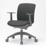 チェア アイコ OA-2115TJ ローバック T型肘付きタイプ φ60mm大口径ナイロン双輪キャスター採用