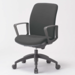 チェア アイコ OA-2135BJ ミドルバック サークル肘付きタイプ φ60mm大口径ナイロン双輪キャスター採用