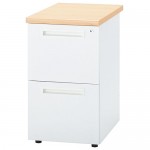 デスク 井上金庫(イノウエ) 脇机 2段 ホワイト ODS-047-2 W400×D700×H700(mm)