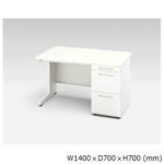 【WEB販売休止中】片袖デスク ナイキ XED型 XED147C W1400×D700×H700(mm) 3段(ペントレー/A4/A4)